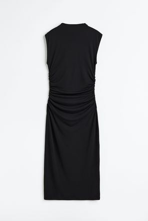 H&M Gerafftes Bodycon-Kleid - Schwarz