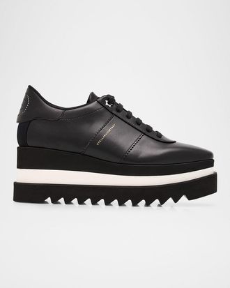 Stella McCartney 80mm Sneak-Elyse Two-Tone Platform Sneakers