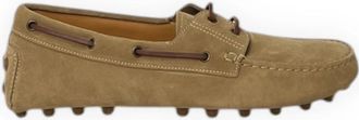 Tod's Stijlvolle Loafers - Heren - Bootschoenen - Groen - 43 1/2 EU - Leer - Schoenen
