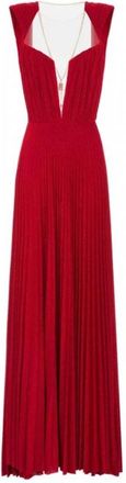 Elisabetta Franchi Red Carpet Jurk in Lurex Jersey met Hanger - Dames - Avondkleed - Rood - L - Polyester - Kleedjes
