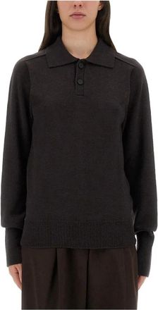 STUDIO NICHOLSON Sark Knit - Dames - Ronde hals truien - Bruin - XL - Wol - Truien & Vesten