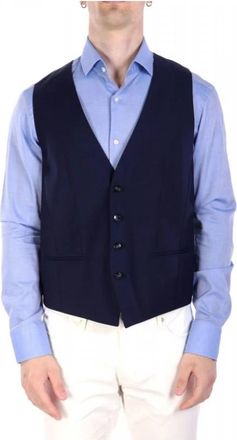 HUGO BOSS H-Huge Vest - Heren - Gillet - Blauw - L - Wol - Kostuums
