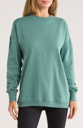 Jessica Simpson Fleece Crewneck Pullover in Sagebrush Green at Nordstrom Rack, Size X-Large