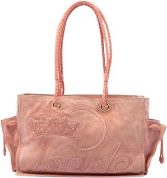 Loewe Pre-owned Suede Tote Bag - Dames - Vintage Shopper - Roze - ONE Size - Leer - Vintage