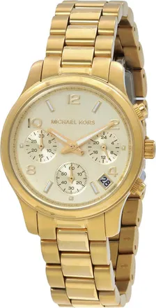 Michael Kors Runway Chronograph Quartz Gold Dial Ladies Watch MK7326