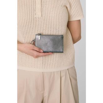 The Sak Encino Leather Card Wallet in Dark Silver at Nordstrom