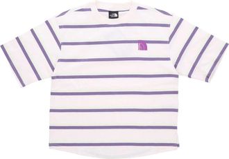 The North Face Gestreept Easy Tee T-shirt - Dames - Outdoor shirts - Wit - S - Katoen - Fitness