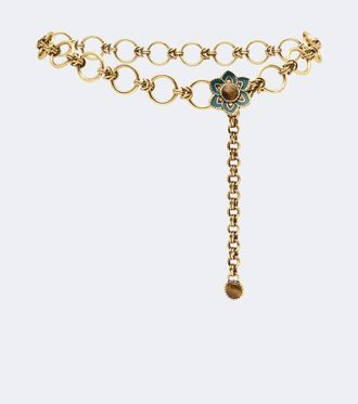 Etro Cintur&oacute;n de cadena floral adornado