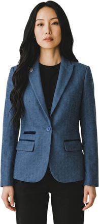 TruClothing Womens Blue Tweed Herringbone Blazer Tailored Country Jacket - IMW04