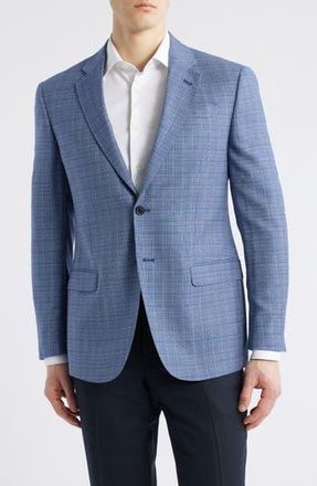 Emporio Armani Blue Microcheck Wool Sport Coat in Solid Medium Blue at Nordstrom Rack, Size 38 Us / 48 Eu Regular