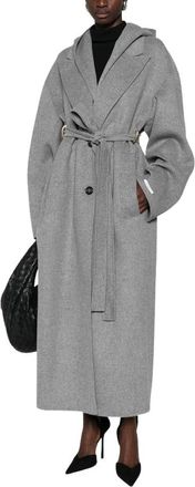 Sportmax Olmo Jas - Dames - Jas met riem - Grijs - 2XS - Wol - Jassen