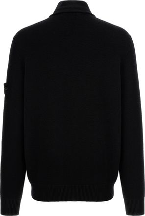 Stone Island Virgin Wool Cardigan - Black
