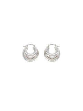 Panconesi Silver Blow Up Huggies Earrings