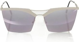Frankie Morello Zilver Metallic Clubmaster Zonnebril - Dames - Zonnebrillen - Paars - ONE Size - Accessoires