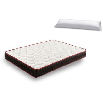 HOGAR 24 Ct94- Colch&oacute;n Viscoel&aacute;stico 135 X 190 Cm + Almohada Tacto Pluma, Extra Confort, Reversible (verano-invierno) Con Tejido 3d Y Aloe Vera