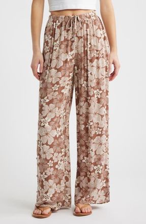 Rip Curl Aloha State Tie Waist Beach Pants in Brown at Nordstrom, Size X-Small