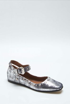 Free People Womens Mystic Ballet Flats In Silver Distress