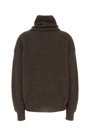 Uma Wang Womens Brown Wool Raccoon Sweater Exterior: Maglieria