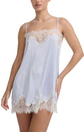Kat The Label Olivia Lace Trim Slip Chemise in Cinderella at Nordstrom, Size Xx-Large