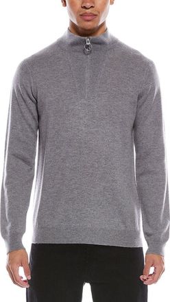 Brodie Rib Detail Wool & Cashmere-Blend 1/4-Zip Mock Neck Sweater