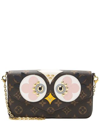 Louis Vuitton Brown Limited Edition Monogram Canvas Lovely Birds Felicie Pochette (Authentic Pre-Loved)