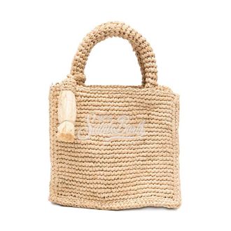 MC2 Saint Barth Handbags, female, Beige, Size: ONE SIZE Mini Vanity Rafia