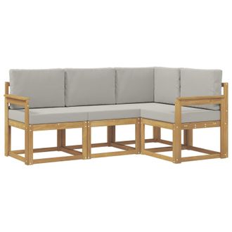 vidaXL Conjunto De Sof&aacute;s De Exterior 4 Pcs Blanco Y Gris Claro Vidaxl