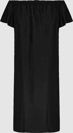 Jeanne Vouland Robe Longue Joy Bardot Popeline Noir