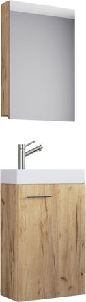 ebuy24 Ebuy24 - Set Vcm De 3 Piezas Lavadero Para Invitados Wc Ba&ntilde;o De Invitados Lavabo Muebles De Ba&ntilde;o Juego De Ba&ntilde;o - Slito Sc (roble De Miel)
