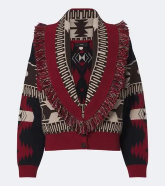 Alanui Icon Jacquard wool and cashmere cardigan