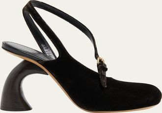 Dries Van Noten Velvet Asymmetrical Sandals