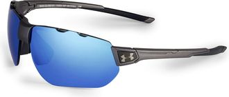Under Armour Conquer Satin Carbon Frame/Black Rubber/Gray/Blue Mirror Lens One Size