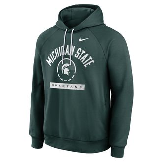 Nike Michigan State Courtside Nike Mens Dri-FIT College Pullover Hoodie in Green | 04EJ024NMST-USU