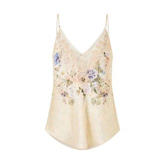 Camilla Tops, Dames, Beige, M, Laced With Love V-Neck Bias Cami
