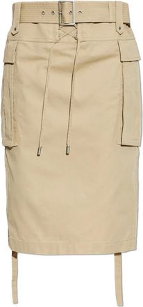 Alexander McQueen Alexander McQueen, Midi Skirts, female, Beige, Size: 2XS Midi Cargo Skirt