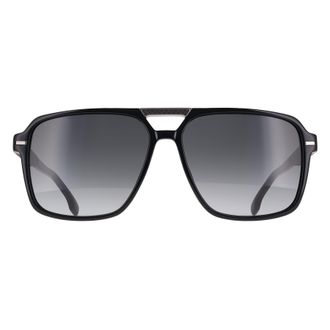 HUGO BOSS Aviator Mens Matte Black Dark Grey Gradient 1766/S - One Size