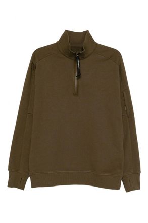 C.P. Company DIAGONAL RAISED LENS 1/4 ZIP Size: L, colour: GREEN