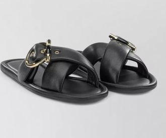 Ferragamo elyzia slide sandal buckle detail