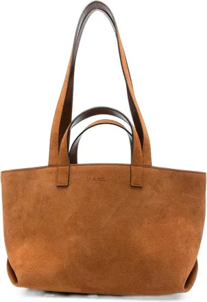 A.P.C. A. p.c. Logo-embossed Suede Tote Bag