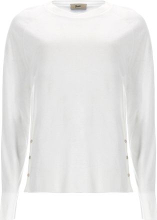 Herno Neutrals Side Buttons Lightweight Long-Sleeve Top