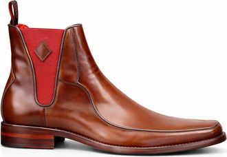 Jeffery West Mens Melly Scotts Piped Apron Chelsea boot - Tan Leather - Size UK 9.5