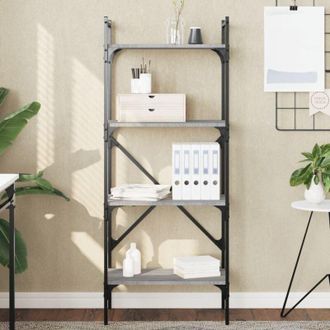 vidaXL Vidaxl - Librer&iacute;a 4 Estantes Madera Gris Sonoma 56x31,5x138,5 Cm