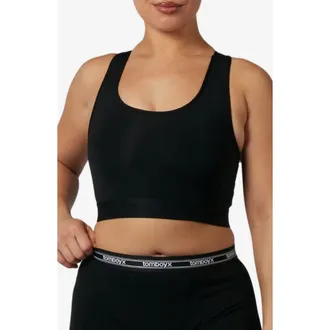 TomboyX Compression Plus Racerback Crop Top in Black at Nordstrom, Size X-Small