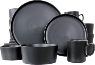 Elama Luxmatte Black 20 Piece Dinnerware Set