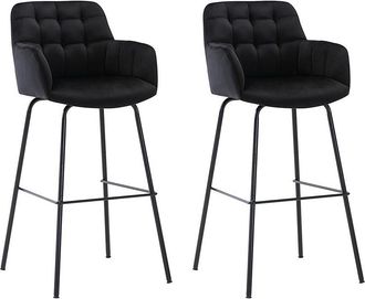 Pascal Morabito Sgabello da bar in Velluto e Metallo Nero - Lotto di 2 - PEGA di Pascal MORABITO