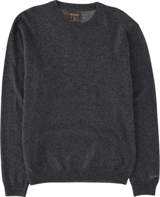 Woolrich Lambswool Crewneck Gg 12 - Heren - Ronde hals truien - Grijs - S - Wol - Truien & Vesten