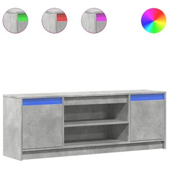 Berkfield Home TV Cabinet with LED Concrete Grey 139.5x34x50 cm Engineered Wood