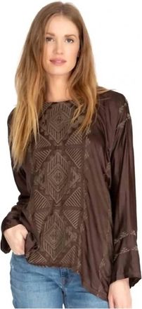 Johnny Was Ravenna Satin Blouse In Logwood