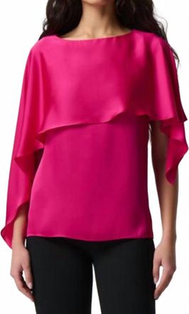 Joseph Ribkoff Satin Layered Top In Pink