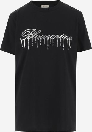 Blumarine Black Crewneck Logo T-Shirt